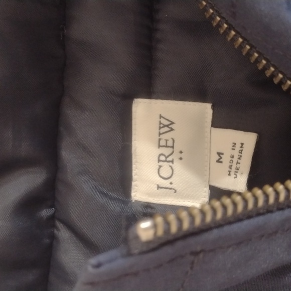 J Crew Factory Navy Faux Fur Trim Winter Parka Size M Like New - Picture 6 of 15